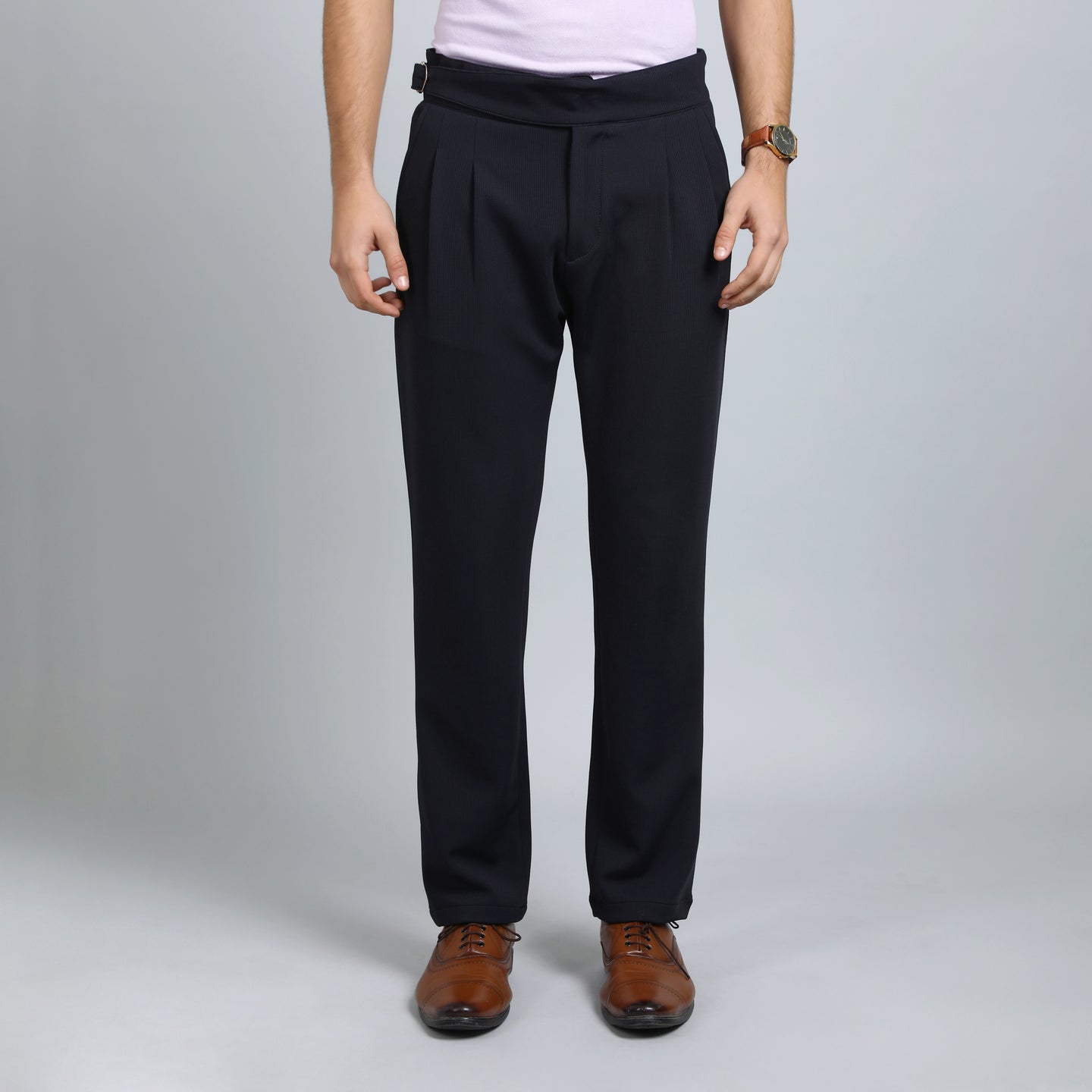 BARITONE NAVY SLIM FIT GURKHA TROUSERS 4797-2